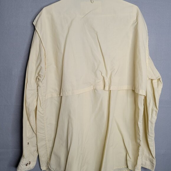 All American Fisherman Mens Shirt Size XL Outdoor Fishing Long Sleeve Pale Yello - Picture 3 of 4